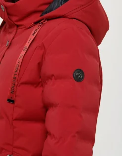 Doudoune longue rouge