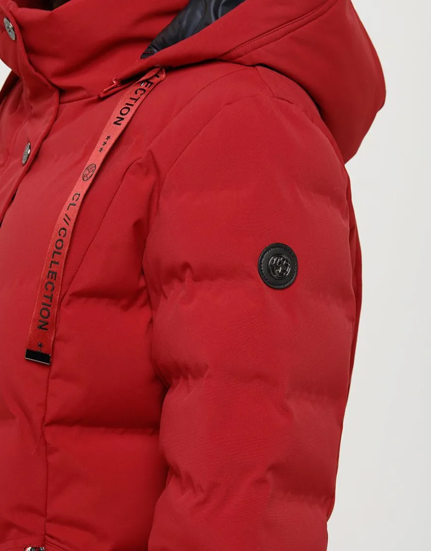 Doudoune longue rouge