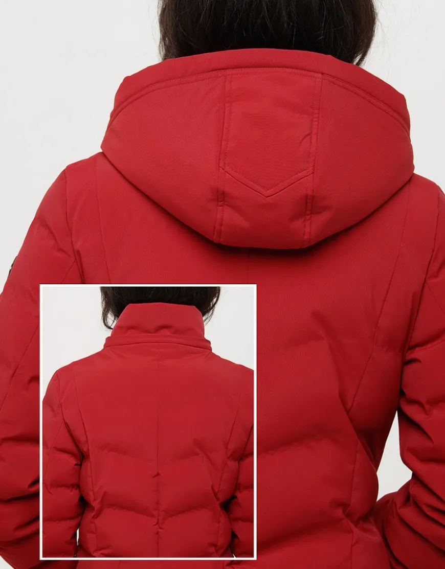 Doudoune longue rouge