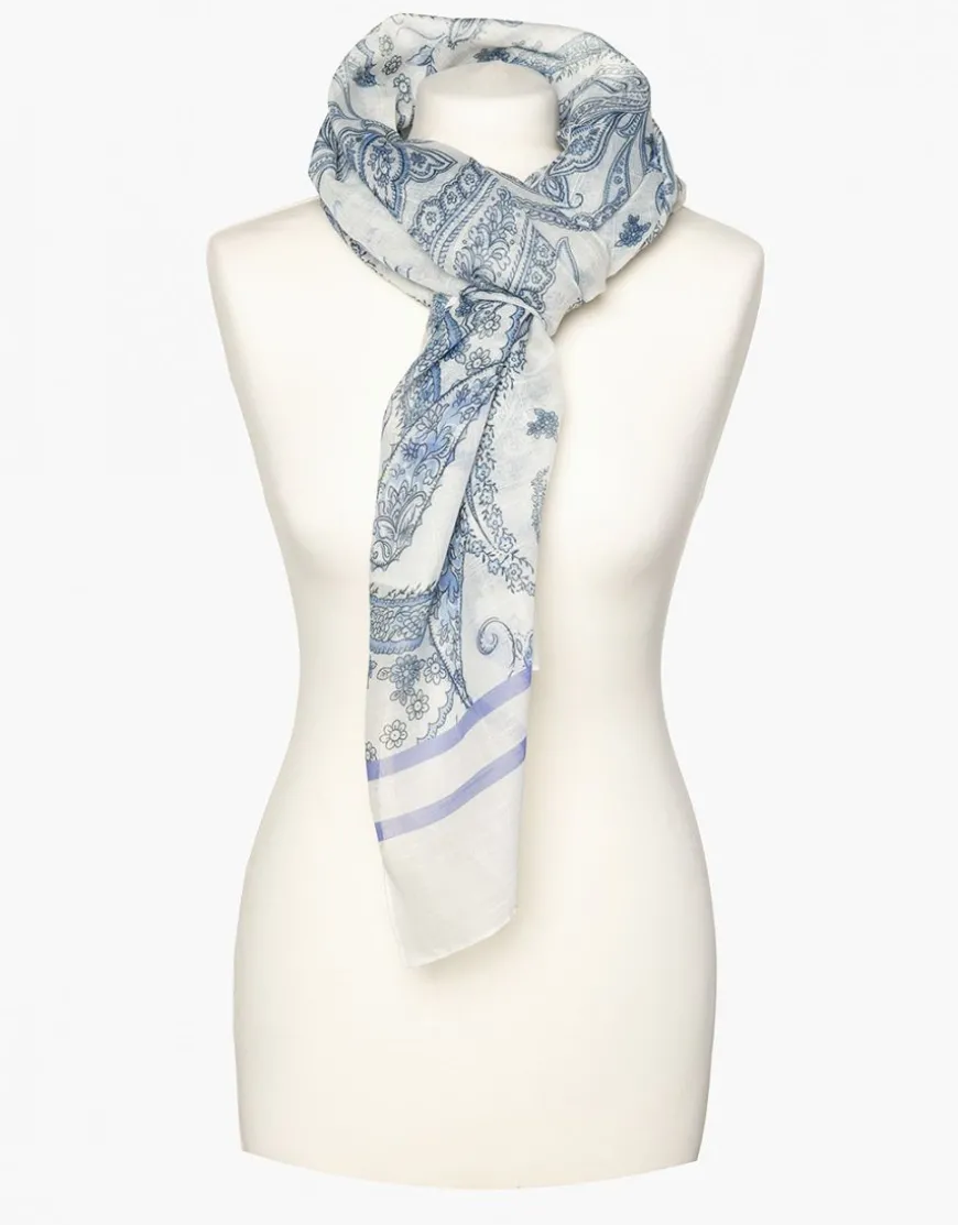 Foulard blanc et gris