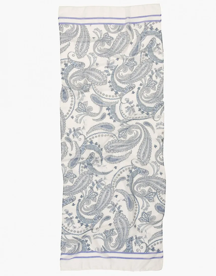 Foulard blanc et gris