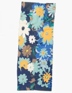 Foulard bleu fleuri