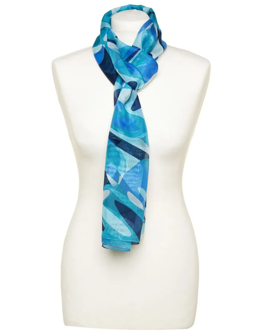 Foulard bleu imprimé