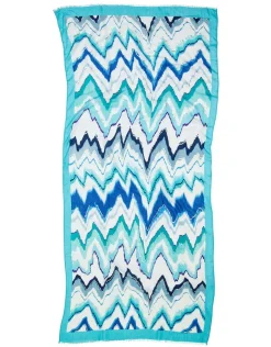 Foulard bleu imprimé