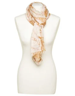 Foulard camel feuillages