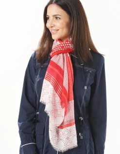 Foulard imprimé rouge