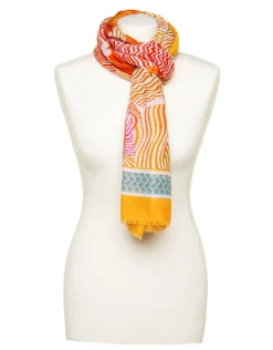 Foulard orange à motifs