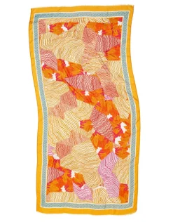 Foulard orange à motifs