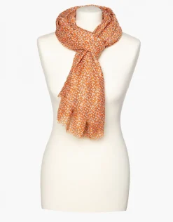 Foulard orange imprimé