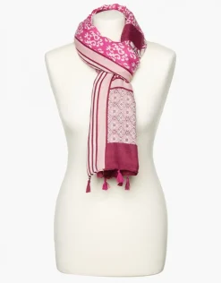 Foulard rose fuchsia impr