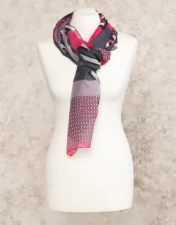 Foulard rose imprimé