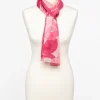 Foulard rose imprimé