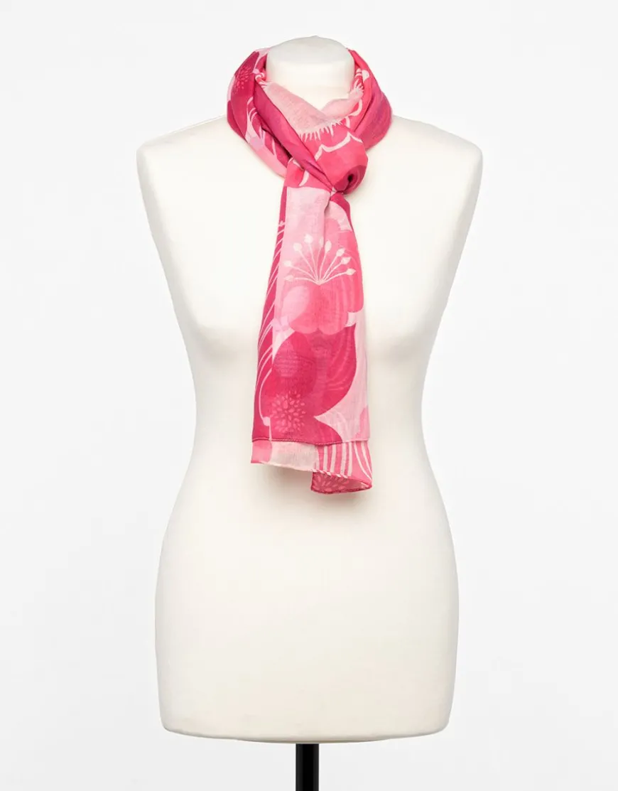 Foulard rose imprimé