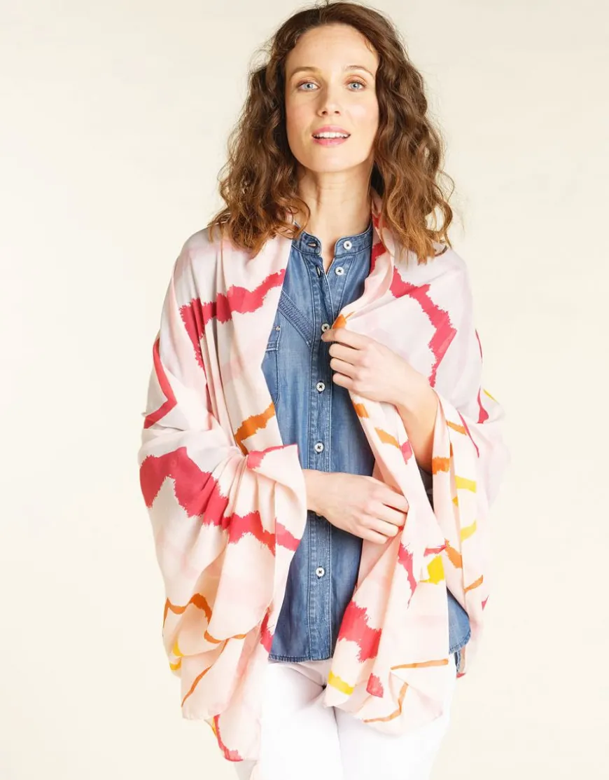 Foulard rose imprimé