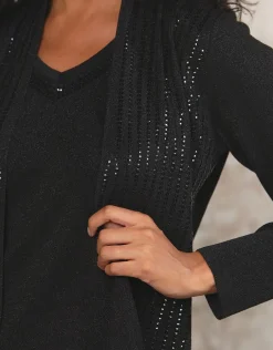 Gilet 2 en 1 noir sequins