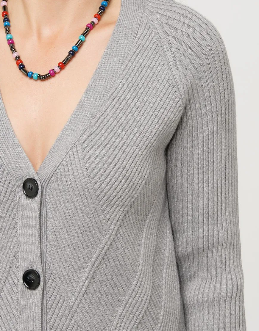 Gilet boutonné gris