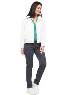 Gilet col chemisier écru