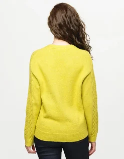 Gilet grosse maille anis