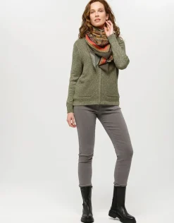 Gilet maille kaki irisé