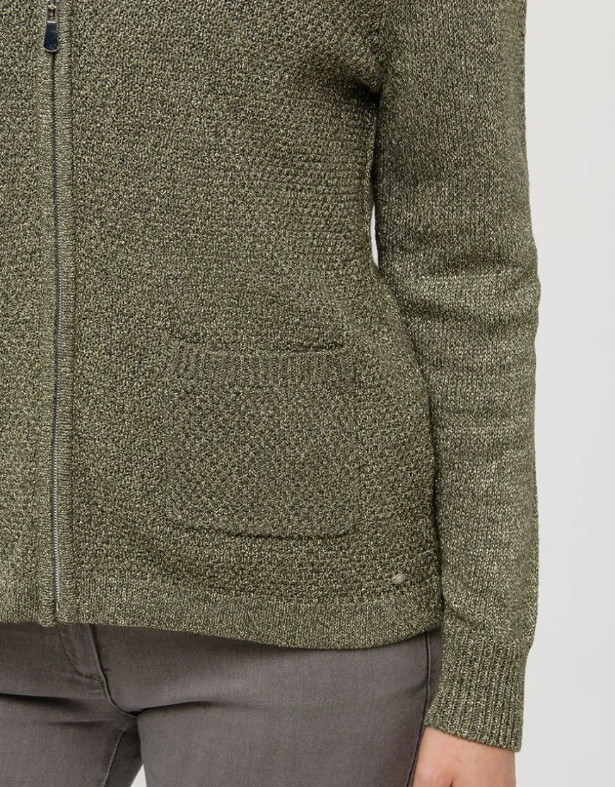 Gilet maille kaki irisé