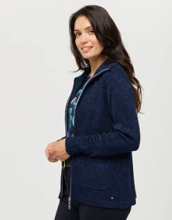 Gilet maille marine irisé