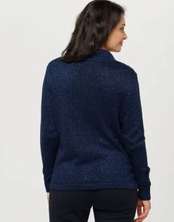 Gilet maille marine irisé