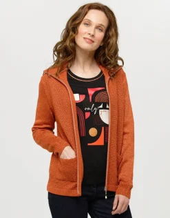 Gilet maille orange irisé
