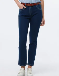 Jean droit bleu foncé