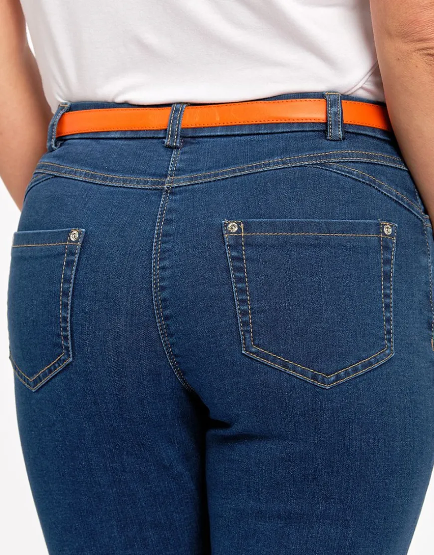 Jean 7/8e bleu brut