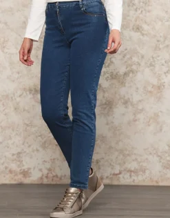 Jean 7/8ème bleu coton