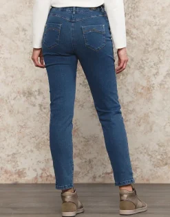 Jean 7/8ème bleu coton
