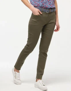 Jean slim vert kaki coton