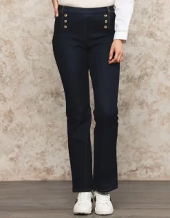 Jegging flare coton bleu