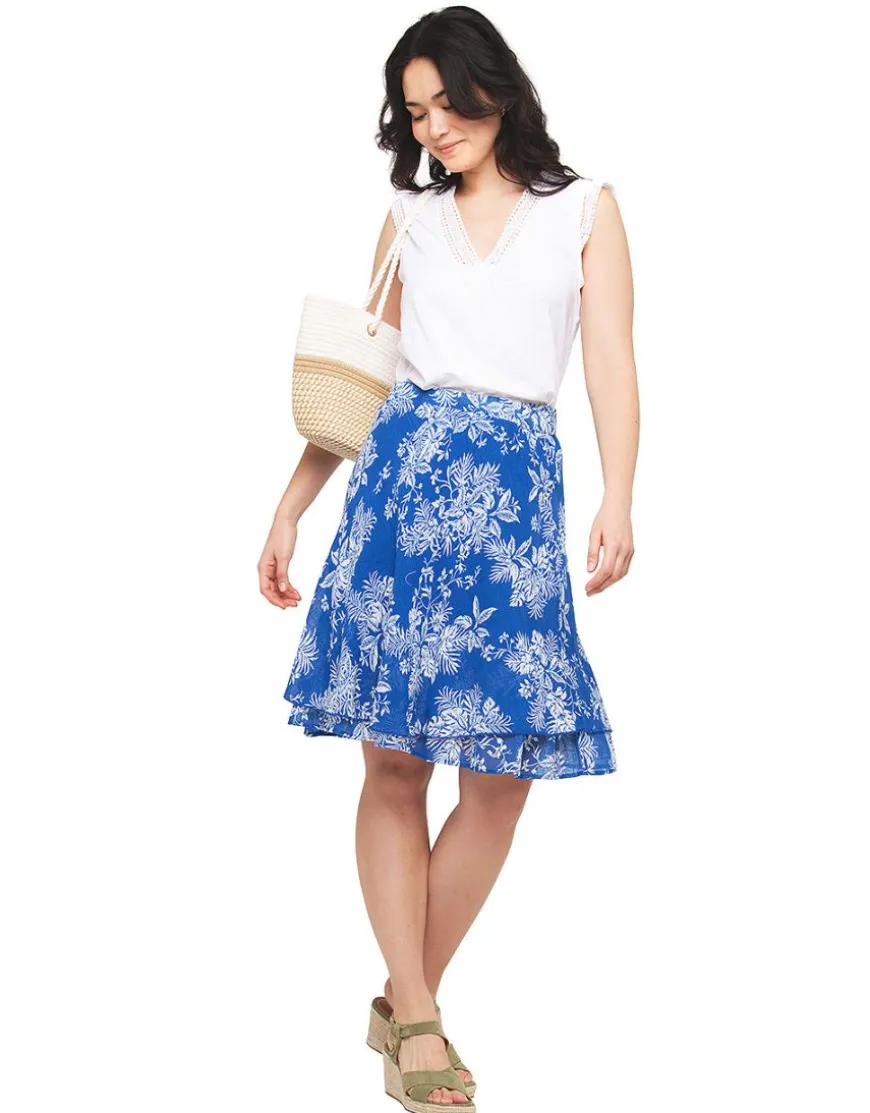 Jupe 100% coton bleu