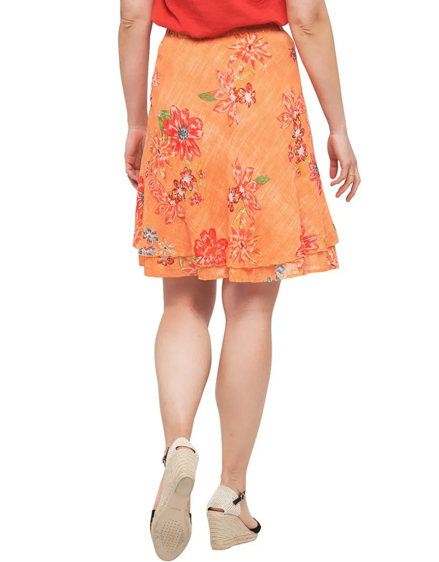 Jupe 100% coton orange