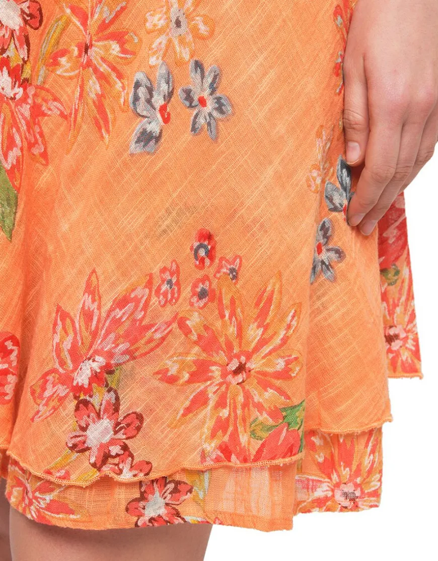 Jupe 100% coton orange
