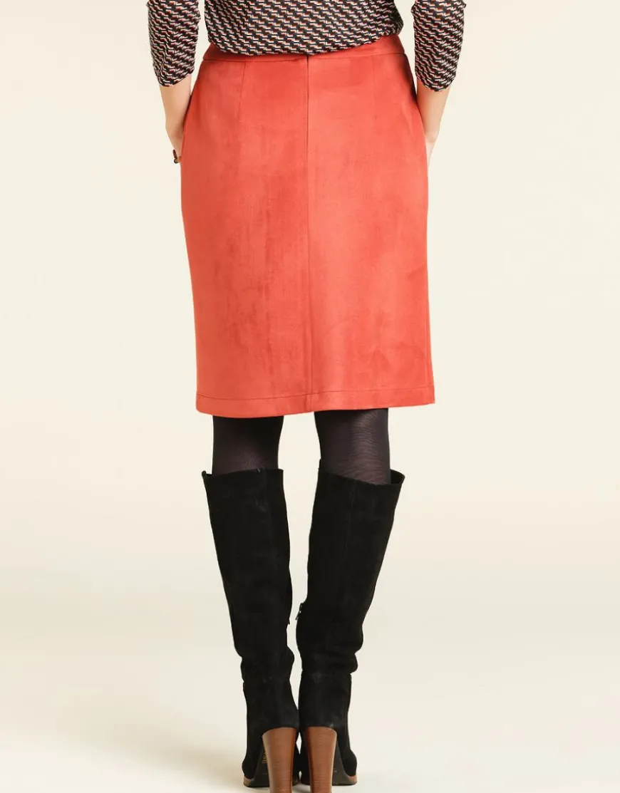 Jupe corail aspect daim