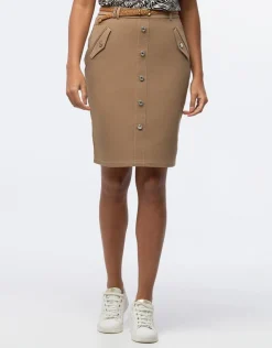 Jupe coton beige