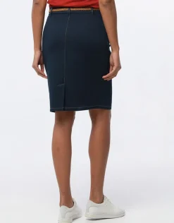 Jupe coton bleu marine