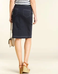 Jupe droite en denim