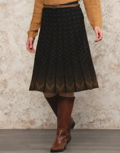 Jupe midi maille noire