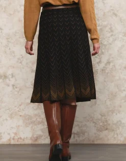 Jupe midi maille noire