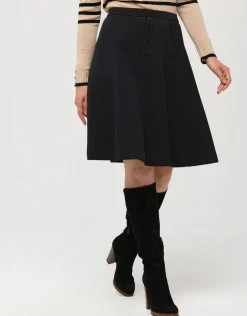 Jupe noire évasée gaufrée