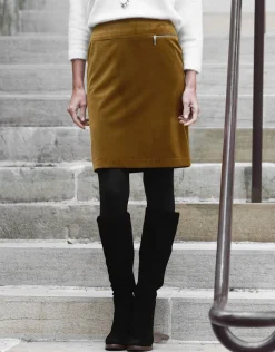 Jupe ocre en velours
