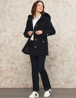 Manteau laine marine