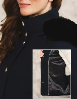 Manteau laine marine