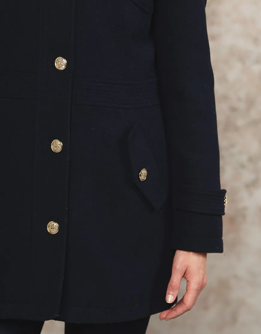 Manteau laine marine
