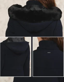 Manteau laine marine