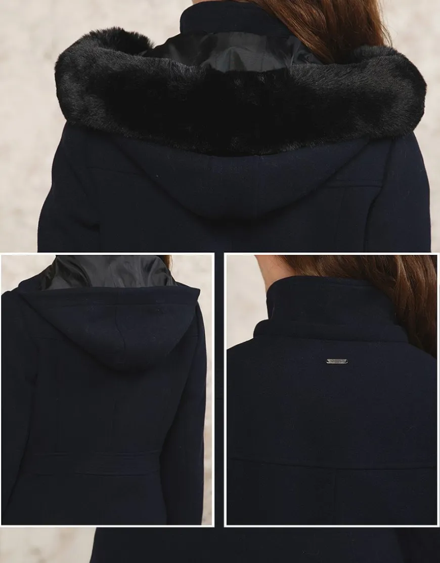 Manteau laine marine