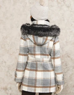 Manteau long à carreaux